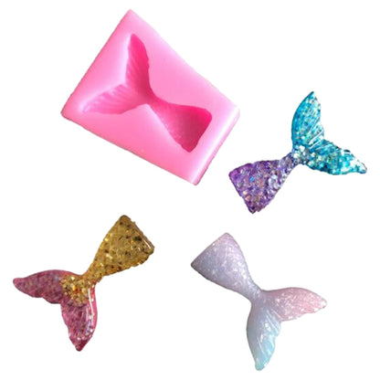 10 PCS Fondant Meerjungfrau Fischschwanz Silikonform Backwerkzeuge Schokoladenkuchen Dekorationsform, Fischschwanzform