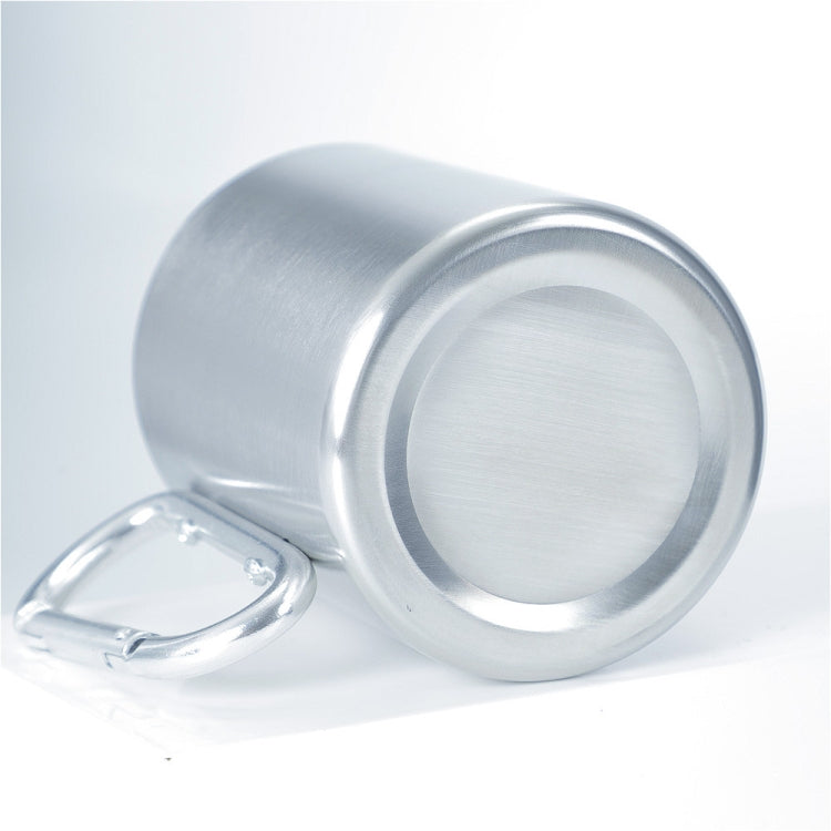 Doppelwandige Wasserbecher aus Edelstahl, Kaffeetasse mit Karabinergriff, Lieferung in zufälliger Farbe, Kaffeetasse mit Karabiner