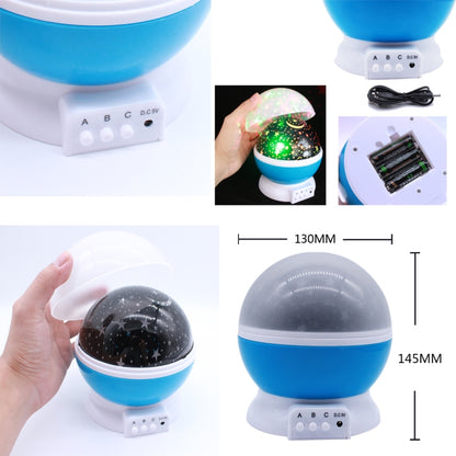 Sterne Sternenhimmel LED Akku USB Nachtlicht Projektor Luminaria Mond Neuheit Tisch Nachtlampe für Kinder, Blau, Rosa, Lila