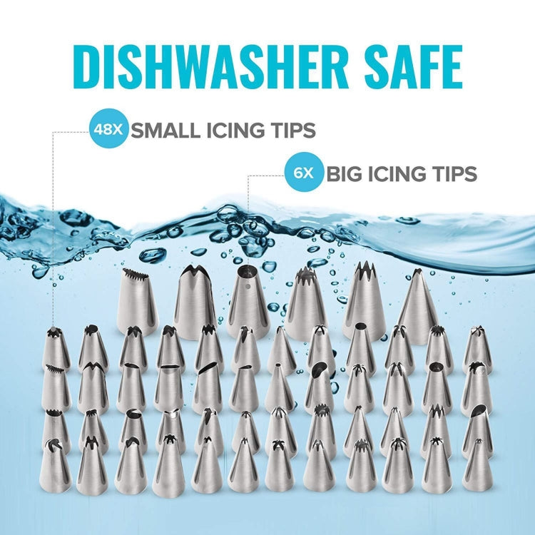 106-in-1-Tortendrehteller-Set, Edelstahl, Dekorationsmund, Kuchendekorations-Backwerkzeug, 106 Teile/Set, Lila, 106 Teile/Set, Blau