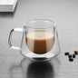 Doppelwandiger Becher, Bürobecher, wärmeisolierend, doppelter Kaffeebecher, Kaffeeglasbecher, beschriftet, ohne Etikett