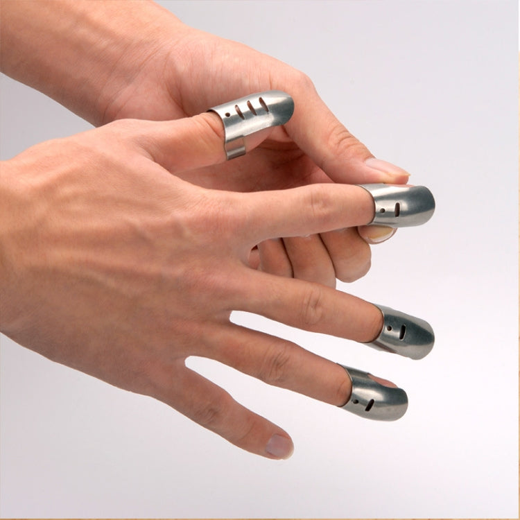 4 Stück/Set verstellbarer Fingerhandschutz aus Edelstahl, Fingerschutz, Messer, Scheibe, Hacken, sichere Kochutensilien, 4 Stück/Set Fingerschutz
