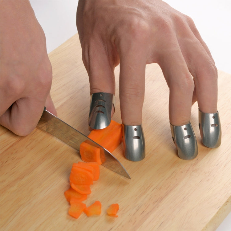 4 Stück/Set verstellbarer Fingerhandschutz aus Edelstahl, Fingerschutz, Messer, Scheibe, Hacken, sichere Kochutensilien, 4 Stück/Set Fingerschutz
