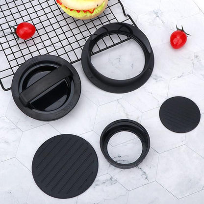 Hamburger Fleischpresse Werkzeug Patty Maker Form Schnitzel, 2 Stück Schwarz