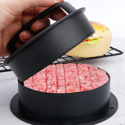 Hamburger Fleischpresse Werkzeug Patty Maker Form Schnitzel, 2 Stück Schwarz