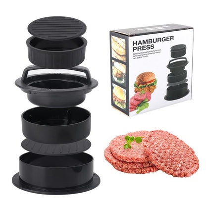 Hamburger Fleischpresse Werkzeug Patty Maker Form Schnitzel, 2 Stück Schwarz