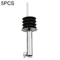 5 PCS Glass Bottle Stopper Stainless Steel Oil Stopper Silicone Stopper, White Hat Straight Mouth, White Hat Automatic Cap, Black Hat Straight Mouth, Black Hat Automatic Cap