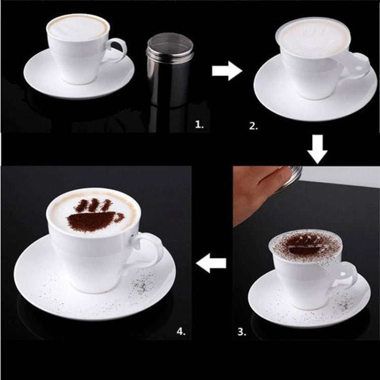 32 PCS Kaffee Schablone Filter Kaffeemaschine Cappuccino Form Vorlagen Streublumen Pad Spray Kunst Backen Werkzeuge, 32 PCS