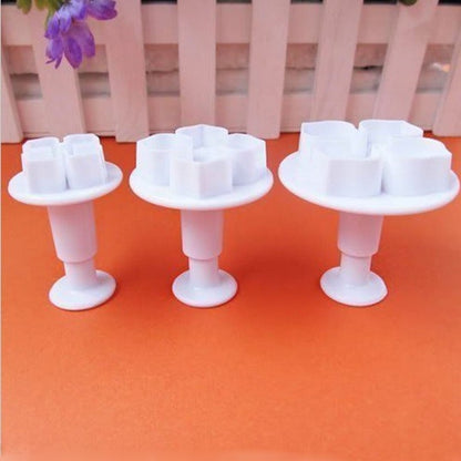2 Set Silikon Hortensien Fondant Kuchen Dekorieren Blume Blossom Form, 3 PCS Hortensien
