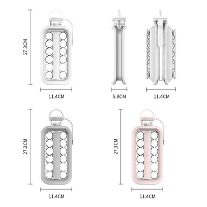 2 in 1 Round Ice Cube Mold Portable Ice Ball Maker Bottle Kettle with Lid White, 17 Grid
