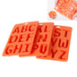 AZ 3-teiliges Buchstaben-Eiswürfel-Set aus Silikon, 3-in-1-Buchstabenschale (Orange)