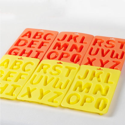 AZ 3-teiliges Buchstaben-Eiswürfel-Set aus Silikon, 3-in-1-Buchstabenschale (Orange)