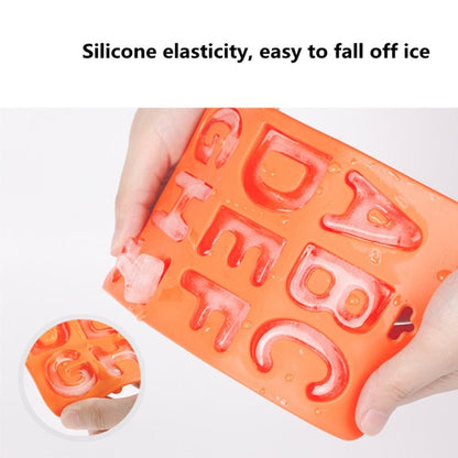 AZ 3-teiliges Buchstaben-Eiswürfel-Set aus Silikon, 3-in-1-Buchstabenschale (Orange)