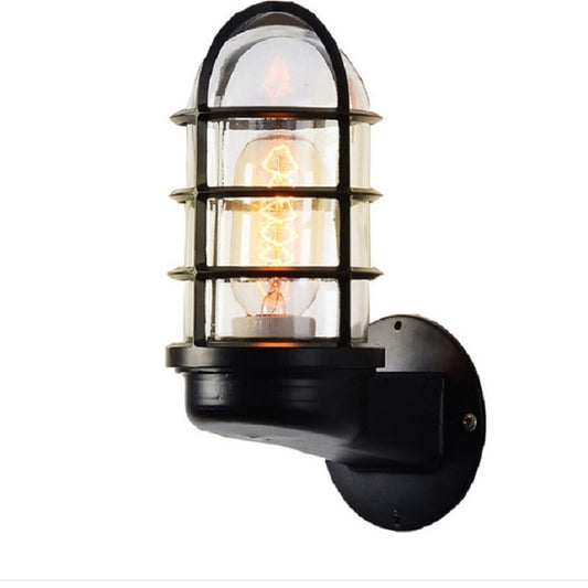 Retro Industrial Cage Wall Lamp Attic Interior Lighting Iron Copper Wall Lamp without Bulb, Black, Bronze