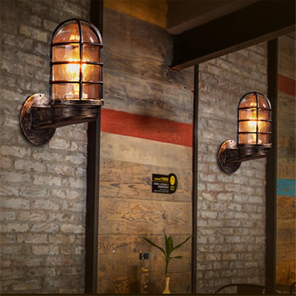 Retro Industrielle Käfig Wandlampe Dachboden Innenbeleuchtung Eisen Kupfer Wandlampe ohne Glühbirne, Schwarz, Bronze