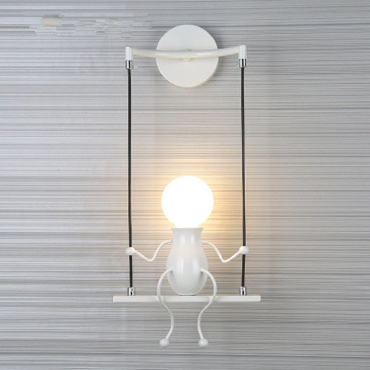 E27 LED Persönlichkeit Kreative Retro Schmiedeeisen Bösewicht Wandleuchte ohne Glühbirne, Weiß, Rot, Schwarz
