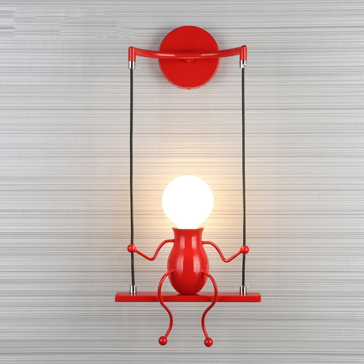 E27 LED Persönlichkeit Kreative Retro Schmiedeeisen Bösewicht Wandleuchte ohne Glühbirne, Weiß, Rot, Schwarz