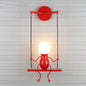 E27 LED Persönlichkeit Kreative Retro Schmiedeeisen Bösewicht Wandleuchte ohne Glühbirne, Weiß, Rot, Schwarz