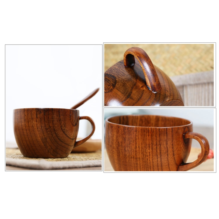 Mini-Retro-Handgemachtes Holz-Kaffee-Tee-Saft-Wasserbecher-Frühstücks-Bier-Milch-Trinkgeschirr mit Griff, Milch-Trinkgeschirr mit Griff