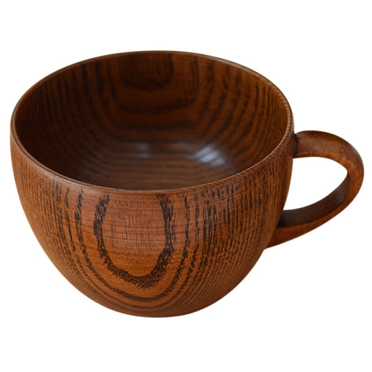 Mini-Retro-Handgemachtes Holz-Kaffee-Tee-Saft-Wasserbecher-Frühstücks-Bier-Milch-Trinkgeschirr mit Griff, Milch-Trinkgeschirr mit Griff
