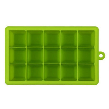 15 Grids DIY Big Ice Cube Mold Quadratische Form Silikon Eis Tablett Obst Eismaschine