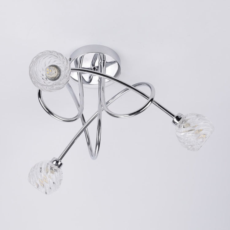 15W G9 3-Kopf Deckenleuchte Wohnzimmer Esszimmer Schlafzimmer Kristallglas Lampen Kronleuchter ohne Lichtquelle