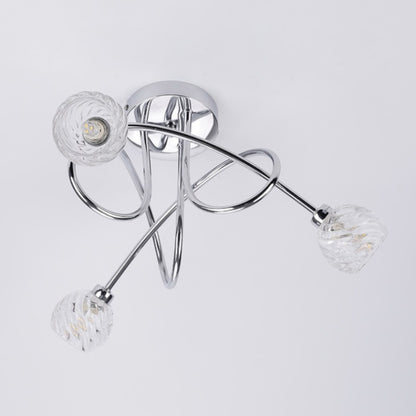 15W G9 3-Kopf Deckenleuchte Wohnzimmer Esszimmer Schlafzimmer Kristallglas Lampen Kronleuchter ohne Lichtquelle