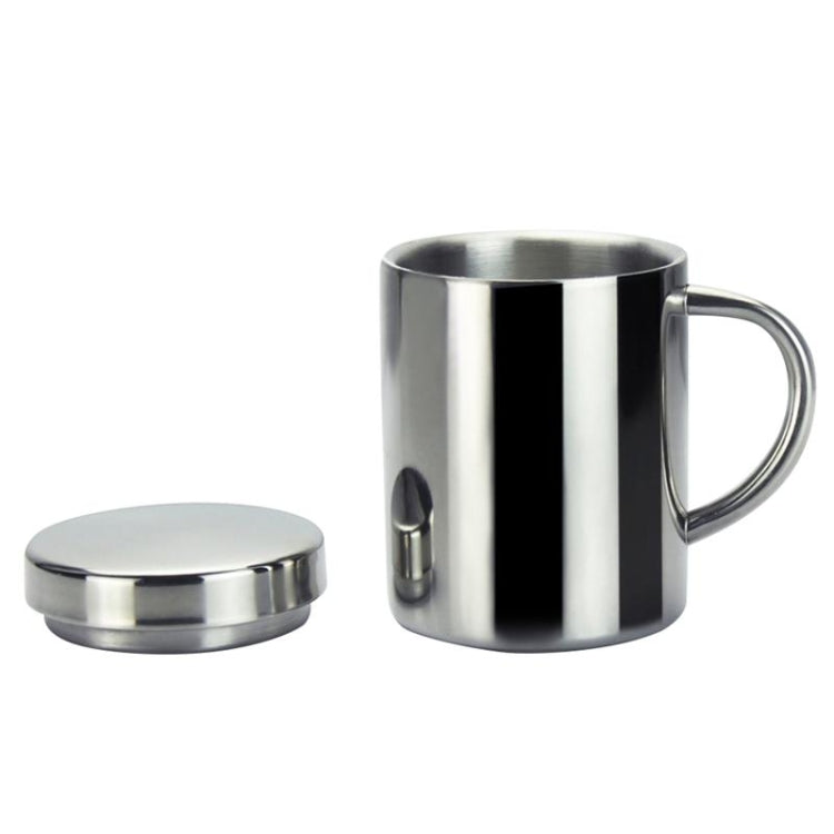 304 Edelstahl-Doppelisolierung, Becher für Kaffee, Getränke, Milch, Wasser, langlebiger Trinkbecher mit Deckel, 304 Edelstahl 200 ml, 304 Edelstahl 300 ml, 304 Edelstahl 400 ml