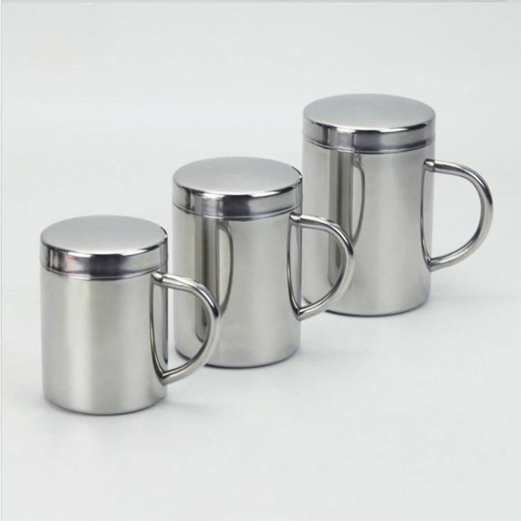 304 Edelstahl-Doppelisolierung, Becher für Kaffee, Getränke, Milch, Wasser, langlebiger Trinkbecher mit Deckel, 304 Edelstahl 200 ml, 304 Edelstahl 300 ml, 304 Edelstahl 400 ml