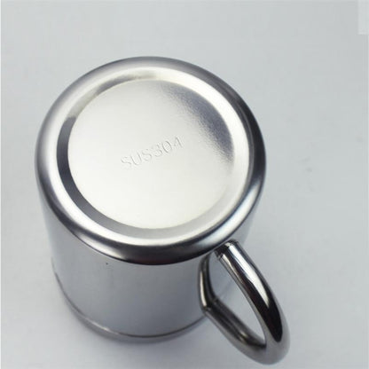 304 Edelstahl-Doppelisolierung, Becher für Kaffee, Getränke, Milch, Wasser, langlebiger Trinkbecher mit Deckel, 304 Edelstahl 200 ml, 304 Edelstahl 300 ml, 304 Edelstahl 400 ml