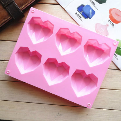 6 in 1 Herzform Silikonform zum Backen von Mousse-Kuchen DIY Silikonformen, 6 in 1 Herzform