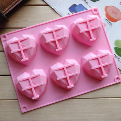 6 in 1 Herzform Silikonform zum Backen von Mousse-Kuchen DIY Silikonformen, 6 in 1 Herzform