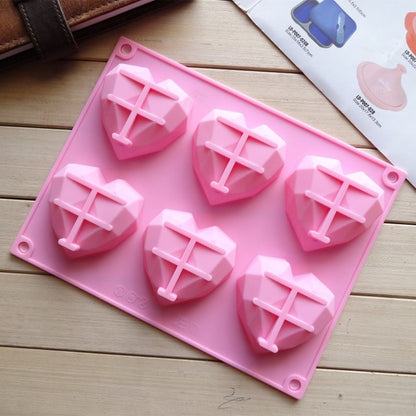6 in 1 Herzform Silikonform zum Backen von Mousse-Kuchen DIY Silikonformen, 6 in 1 Herzform