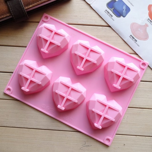6 in 1 Herzform Silikonform zum Backen von Mousse-Kuchen DIY Silikonformen, 6 in 1 Herzform
