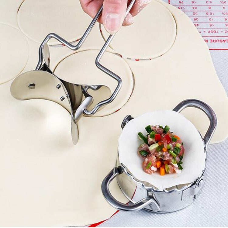 Teigtaschenformer aus Edelstahl, Teigschneider, Teigtaschenform, Küchenzubehör, Gebäckwerkzeuge, groß 9,7 cm mit weißer Box, klein 7,7 cm mit weißer Box, 8,3 Teigtaschen-Rundmesser, 7,3 Teigtaschen-Rundmesser
