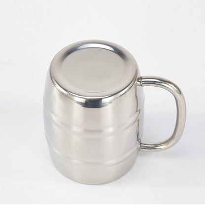 Bierbecher aus Edelstahl für Outdoor-Camping, Western-Tee- und Kaffeetasse, isoliert, tragbar, Trinkgeschirr mit Griff, Bierbecher für den Außenbereich