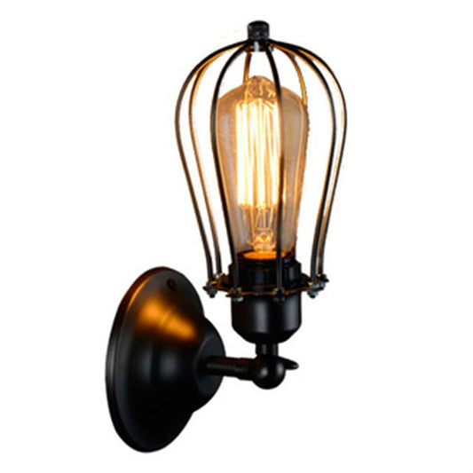 Retro Double Head Grapefruit Wrought Iron Antique Restaurant Corridor Aisle LED Wall Lamp, without Light Source, with Edison LED 4W, with Edison Tungsten Wire 40W