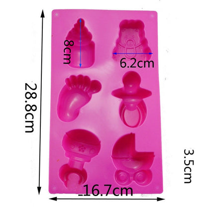 Silikonform für Babyspielzeug, Backformen, Pudding, Schokoladenkuchendekoration, zufällige Farblieferung, Form für Babyspielzeug