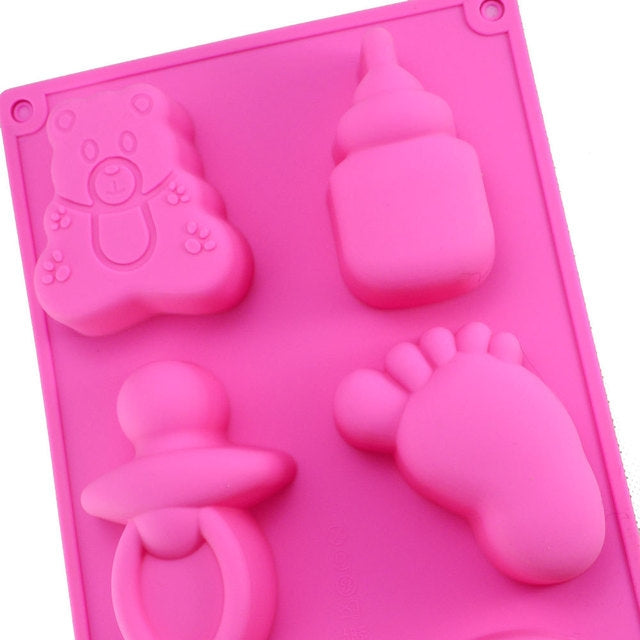 Silikonform für Babyspielzeug, Backformen, Pudding, Schokoladenkuchendekoration, zufällige Farblieferung, Form für Babyspielzeug