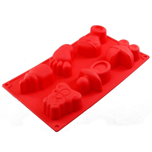 Silikonform für Babyspielzeug, Backformen, Pudding, Schokoladenkuchendekoration, zufällige Farblieferung, Form für Babyspielzeug