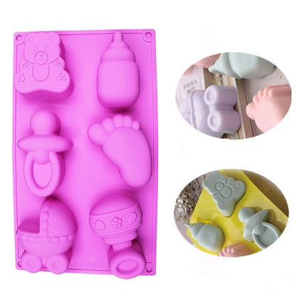 Silikonform für Babyspielzeug, Backformen, Pudding, Schokoladenkuchendekoration, zufällige Farblieferung, Form für Babyspielzeug