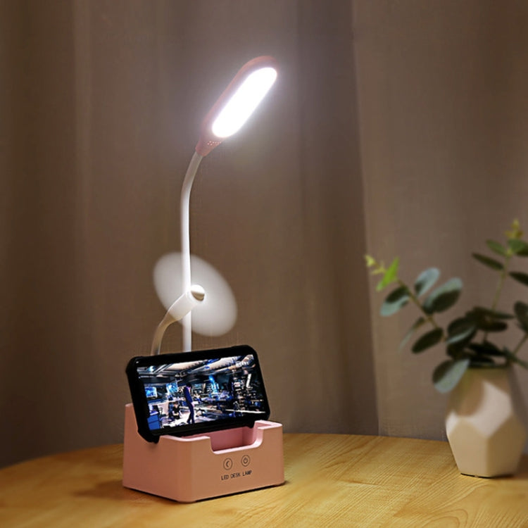 Student USB-Lade Schlafzimmer Touch LED Augenschutz Multifunktionale Kreative Schreibtischlampe, Mit Lüfter, Ohne Lüfter
