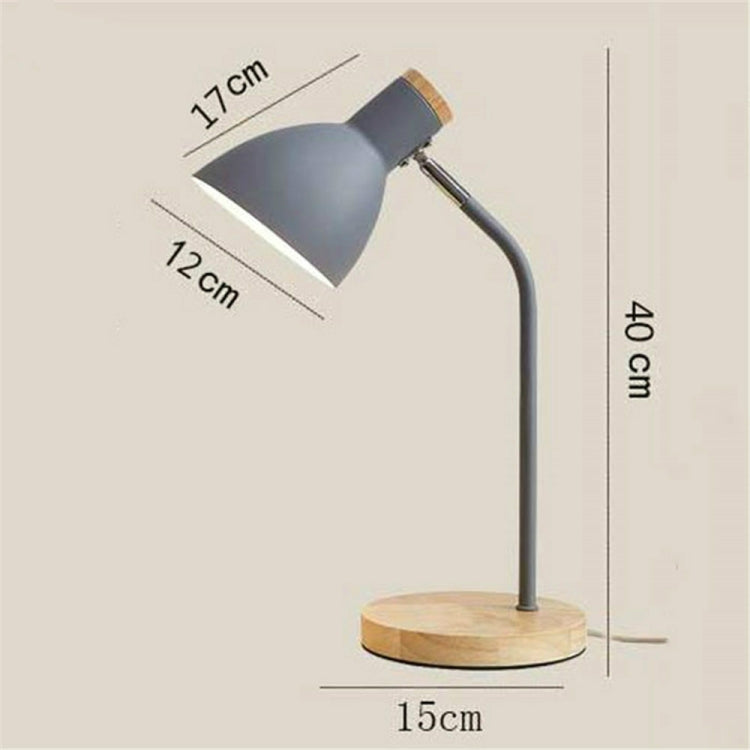 E27-Knopfschalter, Holz-Tischlampe, Metallschirm, Schreibtischlampe, Nachttischlampe, Leselampe, Heimdeko, normale Glühbirne, 9-W-LED-Weißlicht, 9-W-LED, 3-Farben-Dimmung