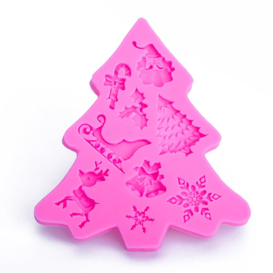 Weihnachtsbaum-Fondant-Silikonform für Kuchen, Schokolade, Kekse, Dekorationswerkzeug, Weihnachtsbaumform