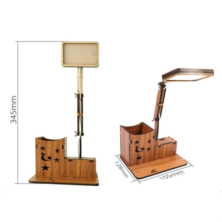 Holz-Multifunktions-Touch-USB-Stifthalter-Schreibtischlampe, Studenten-Desktop-Lade-Leselampe, LED-Augenschutz-Tischlampe, USB-Stecker ohne Batterie, USB-Lade-eingebauter Akku