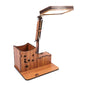 Holz-Multifunktions-Touch-USB-Stifthalter-Schreibtischlampe, Studenten-Desktop-Lade-Leselampe, LED-Augenschutz-Tischlampe, USB-Stecker ohne Batterie, USB-Lade-eingebauter Akku