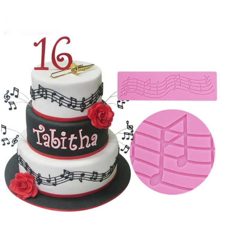 2 PCS Note Kuchen Dekoration Silikonform Fondant Kuchen Werkzeug Backen DIY Form, Note Form