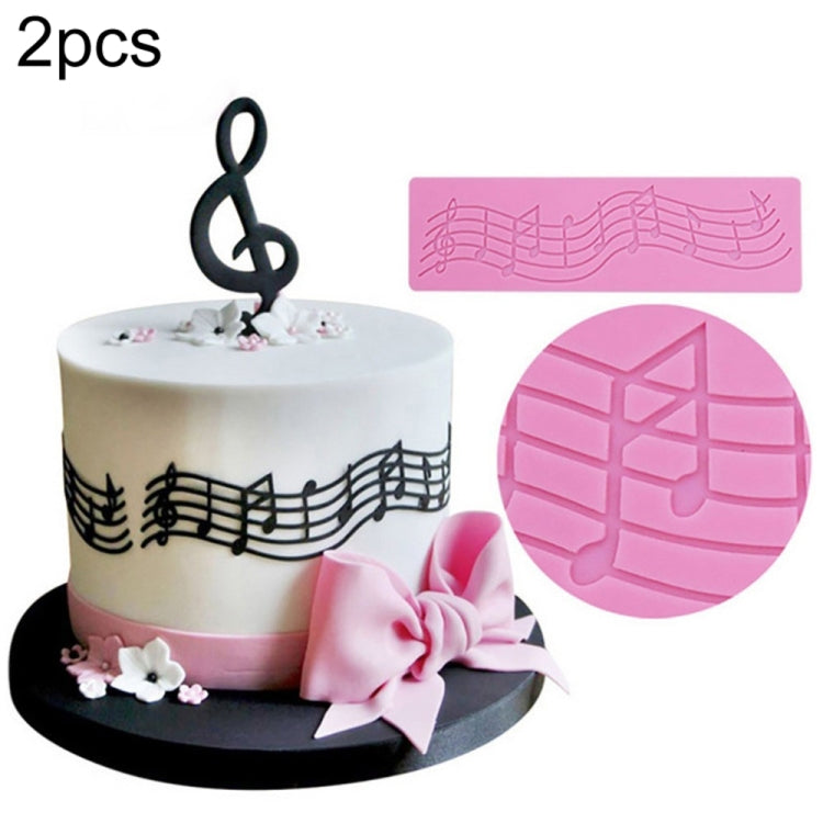 2 PCS Note Kuchen Dekoration Silikonform Fondant Kuchen Werkzeug Backen DIY Form, Note Form