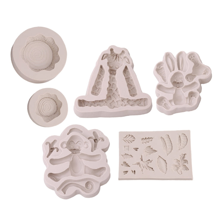2 Stück 3D-Silikonformen in Tierform für Fondantkuchen und Kekse, 3D-Tierform (Löwe), 3D-Tierform (Giraffe)