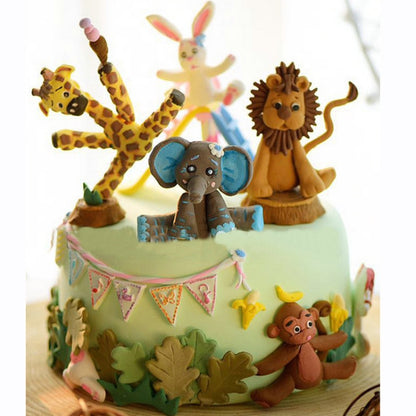 2 Stück 3D-Silikonformen in Tierform für Fondantkuchen und Kekse, 3D-Tierform (Löwe), 3D-Tierform (Giraffe)